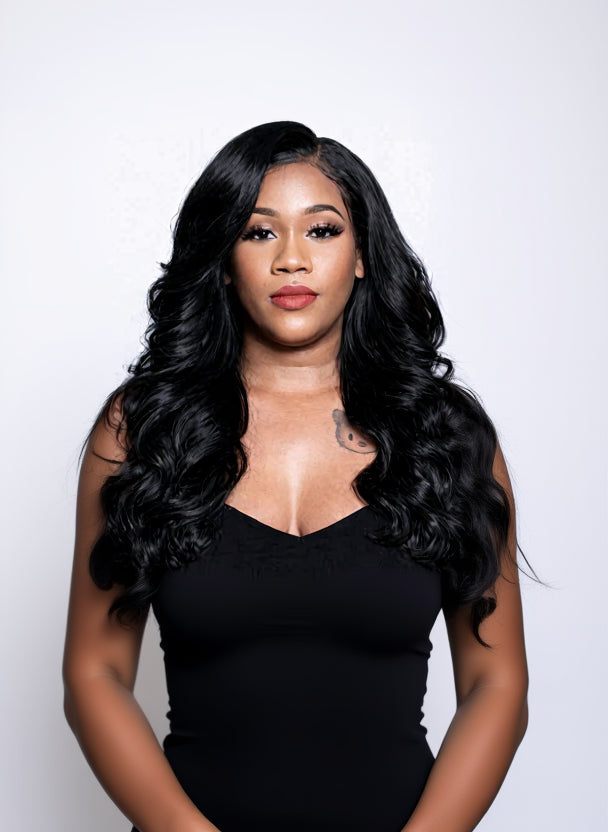 Woman in red top salon install